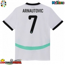 Camisa de Futebol Áustria Marko Arnautovic #7 Equipamento Secundário Mulheres Europeu 2024 Manga Curta
